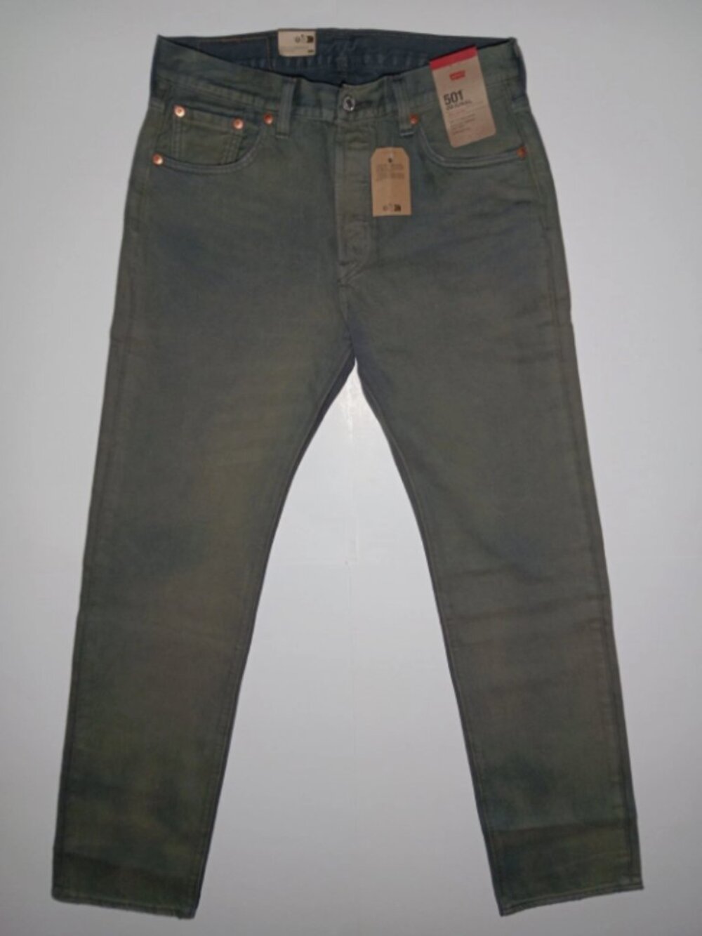 Levi's 501 Original Fit Jeans Mens Size 30x32 Gray Olive Straight Leg
